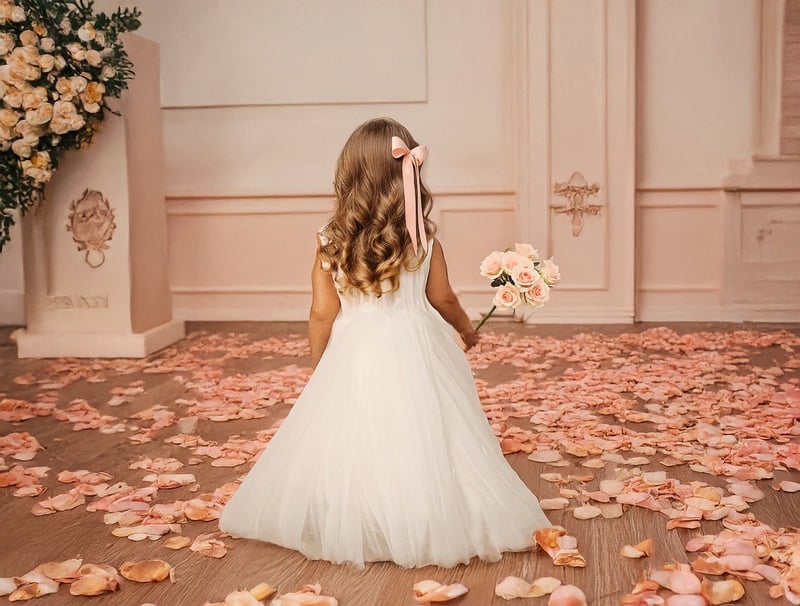 Flowing Gown with Floral Accents